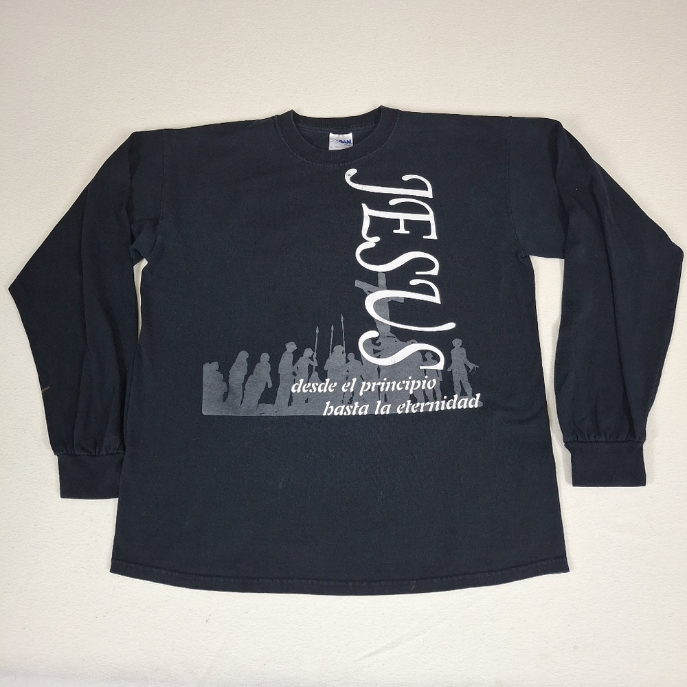 Gildan Ultra Cotton Black Tee with White Graphic